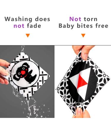 Black and White Soft Flash Cards - Educational Fabric Baby Activity Crinkle Set with Storage Bag - Ideal for Infant Boys and Girls - Non-Toxic, Perfect for Baby Shower - Buy Online on GoSupps.com