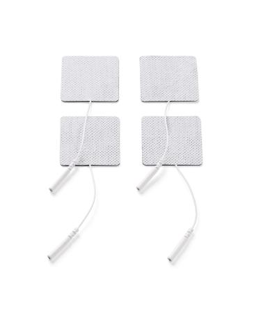Promed tissue electrode 45 x 45 mm 4 pieces self-adhesive TENS electrodes with 2mm plug connection for TENS/EMS devices reusable 45x45