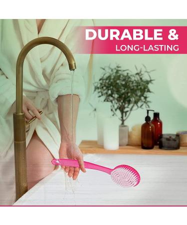 Bistras Bath Brush with Long Handle for Exfoliating Back, Body, and Feet - Pink (1 Pack) - Buy Online on GoSupps.com