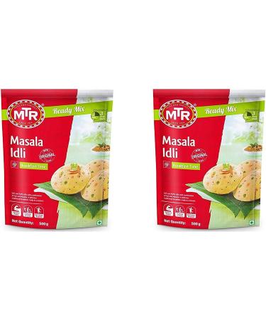 MTR Instant Ready Mix Various Flavours - Traditional South Indian Breakfast Tasty and Healthy - Easy to Prepare Snacks - Masala Idli 500g (Pack of 2)