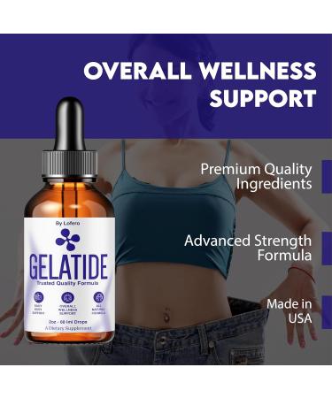 Gelatide Drops Gela Tide Liquid Supplement Loss Support Formula Balance Shape Curves Natural Wellness Vitamin Maximum Energy Healthy Digestion Sexy Slim Body Sculpt 2 Fl Oz (Pack of 1) - Buy Online on GoSupps.com