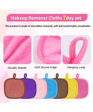 Reusable Makeup Remover Cloths - 7-Day Set Eco-Friendly Makeup Remover Pads Erase Makeup with Water Multi-Colored Cloths with Laundry Bags - Buy Online on GoSupps.com
