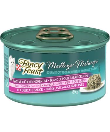 Fancy Feast Medleys White Meat Chicken Florentine + Shredded White Meat Chicken Fare Wet Cat Food - Buy Online on GoSupps.com
