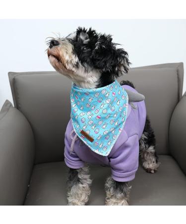 Pet Easter Gift Dog Bandana - Washable Rabbit Egg Design Scarf for Dogs | Adjustable Bib for Small, Medium, Large Dogs (L Blue) - Buy Online on GoSupps.com
