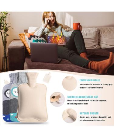 Shop Goomp Hot Water Bottle Set - 2 Pack Gray Animal Covers for Pain Relief & Therapy | 2 Liter Hot Water Bottles for Cramps & Cold Relief - International Shipping Available - Buy Online on GoSupps.com