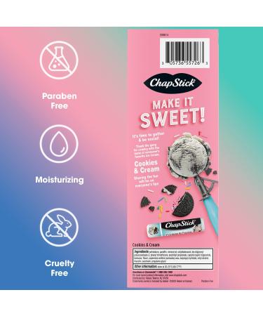 ChapStick Party Favors Ice Cream Social Lip Balm Packs (36 Sticks) Sweet & Fun Gifts for Teens & Adults 0.15 Oz Ea Cookies & Cream 0.15 Ounce (Pack of 36) - Buy Online on GoSupps.com