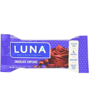Luna Gluten Free Snack Bar Chocolate Cupcake 8g of Protein Non-GMO Plant-Based Wholesome Snacking On the Go Snack 1.69 Ounce (Pack of 15)