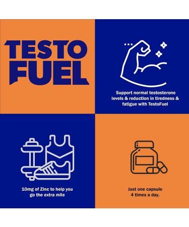 TestoFuel 120 T-Booster Pills for Men - 100% Natural Ingredients - Premium US-Made Supplement - Buy Online on GoSupps.com