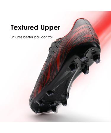 DREAM PAIRS Men's Firm Ground Soccer Cleats Shoes 9 Black/Red - High Performance Cleats for Precision and Style - Buy Online on GoSupps.com