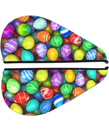 Colorful Easter Eggs Microfiber Hair Towel - Super Absorbent Quick Dry Wrap for Long Curly & Thick Hair - Buy Online on GoSupps.com