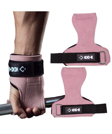 KKH Wrist Straps for Weightlifting, Lifting Straps for Weightlifting, Heavy Duty Deadlift Straps Gloves for Weight Lifting Powerlifting with Adjustable Wrist Crossfit Grips Fitness Pads Pink