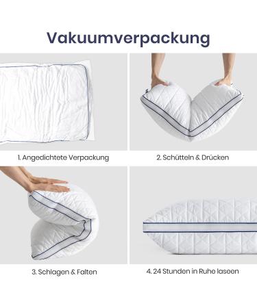 Bedstory 40x80 Pillow Set - 2x950g Microfiber Washable & Breathable Ideal for Allergy Sufferers & Side Sleepers - Buy Online on GoSupps.com