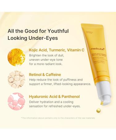 medicube Facial Device & Brightening Eye Care Duo: Kojic Acid Eye Gel Serum with Turmeric & Vitamin C and Booster Pro Black | All-Day Refreshing & Brightening Care with Retinol & Caffeine - Buy Online on GoSupps.com
