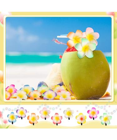 36 Pack Hawaiian Plumeria Flower Hair Clips for Bridal Wedding Beach Party Decorations - 2.8 Inch Foam Artificial Clips - Buy Online on GoSupps.com