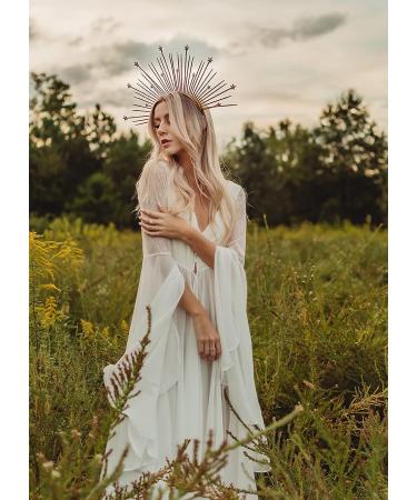 Gold Star Spiked Crown Headpiece - Beyonce Inspired Met Gala Halo for Women - Buy Online on GoSupps.com