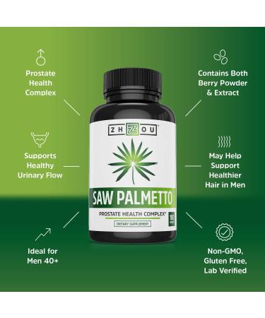 Zhou Nutrition Saw Palmetto Prostate Health Complex - 100 Capsules for Wellness - Buy Online on GoSupps.com
