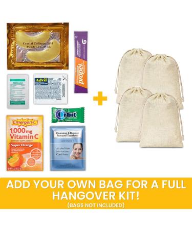 Bulk Hangover Kit Supplies for Bachelorette Parties, Weddings, Birthdays & Events - 7 Essential Recovery Items Per Set (10 Sets) - Buy Online on GoSupps.com