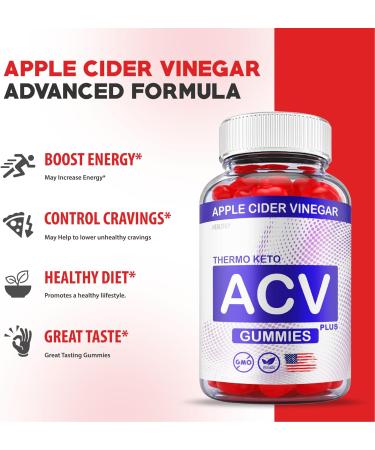 2 Pack Thermo Keto ACV Gummies for Weight Loss - 1000mg Vegan Formula - Apple Cider Vinegar - 120 Gummies - Buy Online on GoSupps.com