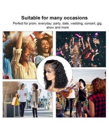 MiOYOOW Short Curly Black Afro Kinky Wavy Wig 14 Inch - Synthetic Hair Replacement for Black Women - Perfect for Daily Wear and Parties - Buy Online on GoSupps.com