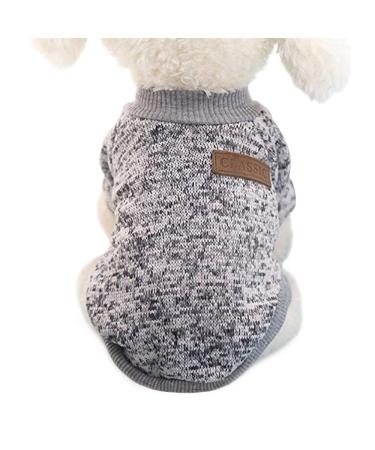 Idepet pet cat dog sweater warm dog sweater cat clothing fleece pet coat for puppies small medium large dog pink & gray (xxl gray) xxl gray