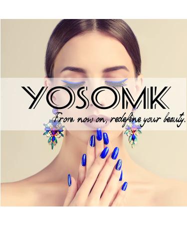 YOSOMK 24Pcs Short Square Press on Nails - Orange Pink Sequins | Full Cover Stick on False Nails with Glue for Women & Girls - Buy Online on GoSupps.com