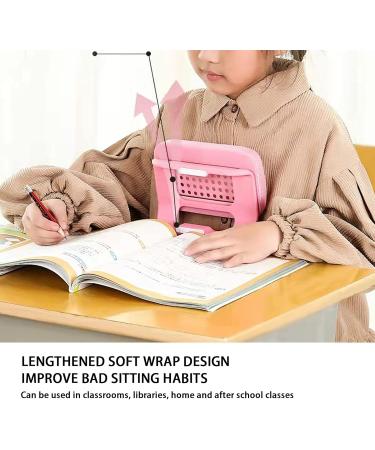 HYEIUIRA Kids Sitting Posture Corrector Ergonomic 7 Forward Tilt Desk Writing Posture Corrector Detachable Nap Pillow with Holder (Pink) - Buy Online on GoSupps.com