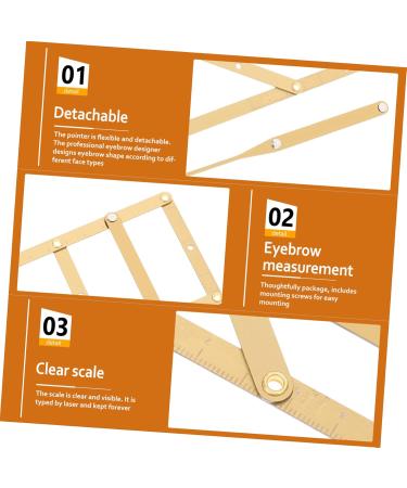 KALLORY 3 Pcs Second Generation Scale Metal Dies Printable Eyebrow Stencils Eyebrow Drawing Tool Make up 25x5x0.6cmx3pcs Goldenx3pcs - Buy Online on GoSupps.com