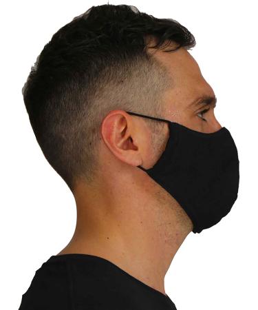 Black Cloth Face Masks for Men - 3 Pack Unisex Reusable & Washable - Adjustable 2 Layer Cotton Fabric Mask for Nose and Mouth Protection - Buy Online on GoSupps.com