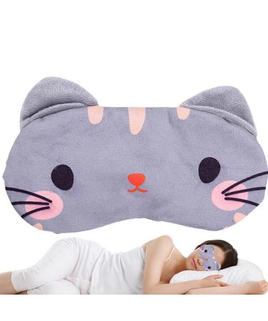 Shakven Eye Masque For Sleeping Cartoon Animal Night Sleep Eye Masque | Comfortable Eye Cover Eyeshade With Adjustable Strap For Teens Gray Cat