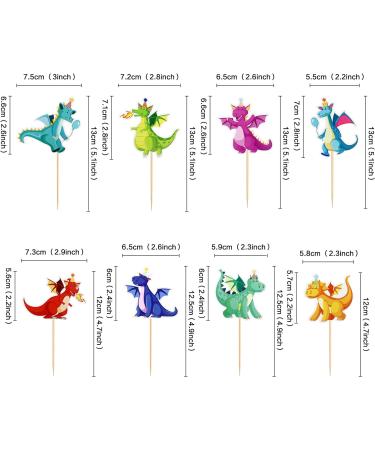 24-Piece Dragon Theme Cupcake Toppers | Mythical Cake Decorations for Weddings & Birthday Parties | Realistic Torte Picks & Event Party Accessories - Buy Online on GoSupps.com