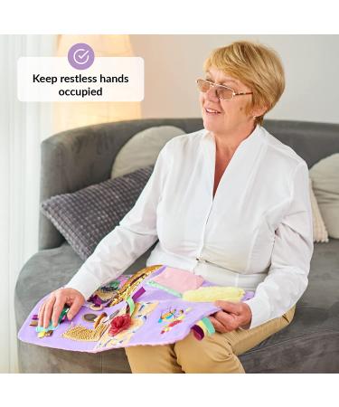 Calming Sensory Fidget Blanket for Dementia Activities | Elderly Products for Alzheimer's, Aspergers, Autism, Anxiety | Comforting Dementia Aid - Buy Online on GoSupps.com