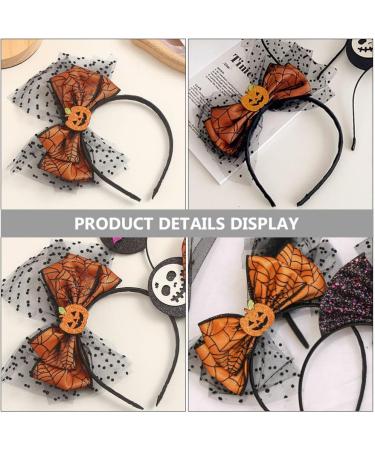 minkissy Pumpkin Headband Fascinator Bow Knot Headpiece with Mesh Decor Halloween Pumpkin Headband Halloween Cosplay Party Favors for Women Girls - Buy Online on GoSupps.com