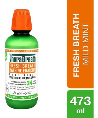 TheraBreath Fresh Breath Oral Rinse - Mild Mint Fights Bad Breath Certified Vegan Gluten-Free & Kosher 473ml Mouthwash Fresh Breath (Mild Mint) - Buy Online on GoSupps.com