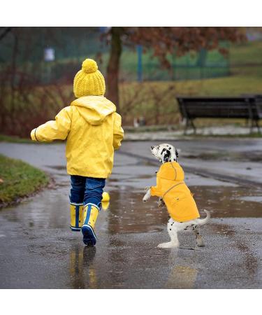 FUAMEY Dog Rain Coat | Lightweight Waterproof Rain Jacket with Transparent Brim | Reflective Dog Rain Poncho | Leash Hole | Yellow Slicker Raincoat for Small Medium Dogs Cats | Large Breed (14-23lb) - Buy Online on GoSupps.com