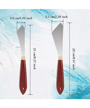Stainless Steel Painting Knife Set with Wood Handle - Art Spatula for Oil, Acrylic, Canvas Mixing - 2 Pack - Buy Online on GoSupps.com