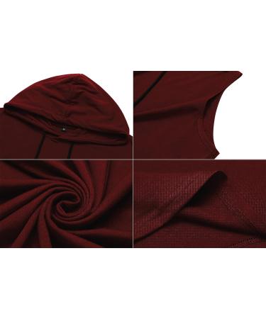 Amussiar Men's Workout Hooded Tank Top - XX-Large Wine Red - Buy Online on GoSupps.com