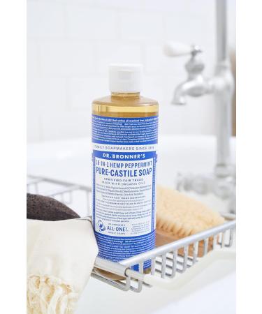 Dr Bronner's Peppermint Castile Liquid Soap 473 ml - All-Natural Mint Soap for Eco-Friendly Cleaning | Buy Online - Buy Online on GoSupps.com
