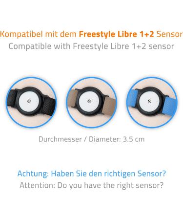 Diababrothers Freestyle Libre 2 Fixing Band | Adjustable Black Holder & Bracelet (Size M 25-35 cm) - International Shipping Available - Buy Online on GoSupps.com