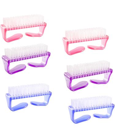 SUNTRADE Men Women Handle Grip Nail Brush Hand Fingernail Nail Brush Scrubbing Kit Pedicure for Toes and Nails Set of 6 - Buy Online on GoSupps.com