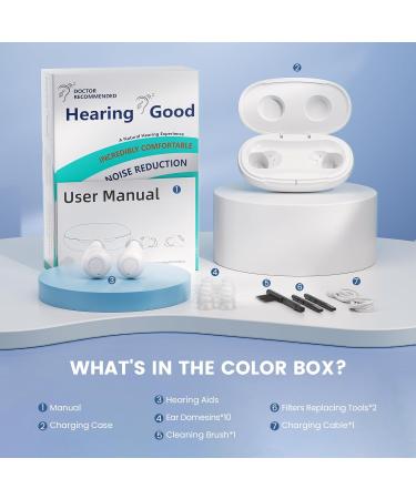 Nteeerc OTC Hearing Aids Rechargeable for Adults ITE Hearing Amplifier Seniors Ear Aide Device for Light&Mild Hearing Loss with Charging Case Nearly Invisible In-Ear Hearing Assitance - Buy Online on GoSupps.com