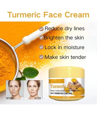 Turmeric Face Cream Skin Lightening Cream Face Moisturiser Anti Wrinkle Face Cream Dark Spot Cream Deep Hydrating Skin Brightening Radiant & Glowing Skin Repairing Face Care - Buy Online on GoSupps.com
