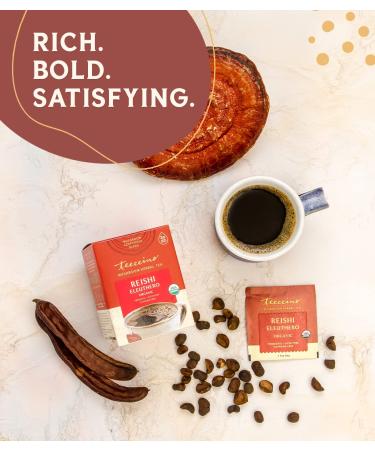 Teeccino Organic Reishi Eleuthero Mushroom Herbal Tea - Caffeine Free, 10 Bags (60g) - Buy Online on GoSupps.com