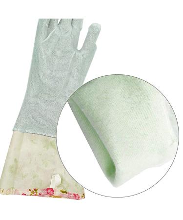 Kingfinger Rubber Latex Cleaning Gloves - Long Cuff Flock Lining Eco-Friendly Dishwashing Gloves Size M (2 Pairs) - Ideal Household Solution - Buy Online on GoSupps.com