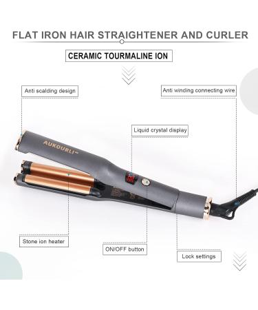 5 in 1 Ceramic Curling Iron Wand Set - Hair Crimper Straightener & Curler with Adjustable Temperature - Perfect for All Hair Types - Buy Online on GoSupps.com