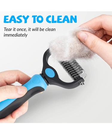 Vigime Long Hair Dog Brush & Cat Brush - Subfell Brush for Dogs & Cats Removes Tangles & Short Hair (Blue) - Buy Online on GoSupps.com
