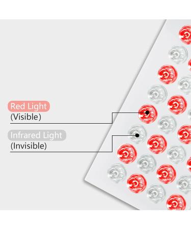 Red Light Near Infrared Light Lamp Panel with 40pcs Dual Chips LEDs Adjustable Brightness Red Lamp at Home and Office Red LED Light with Timer - Buy Online on GoSupps.com