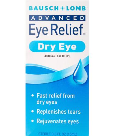 Bausch & Lomb Eye Drops for Dry Eyes & Redness Relief, Transparent, 0.5 Fl Oz (Pack of 3) (Packaging May Vary)