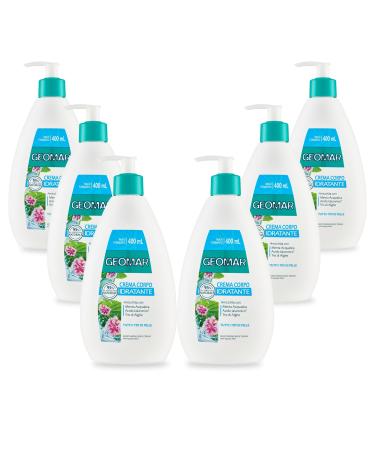 GEOMAR | Moisturizing Body Cream, Enriched with Aquatic Mint, Hyaluronic Acid, Tris Algae, 95% Natural Origin, Made in Italy, 6 x 400 ml