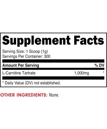 Bucked Up L-Carnitine Tartrate 1000mg Powder Essentials (300 Servings) - Buy Online on GoSupps.com