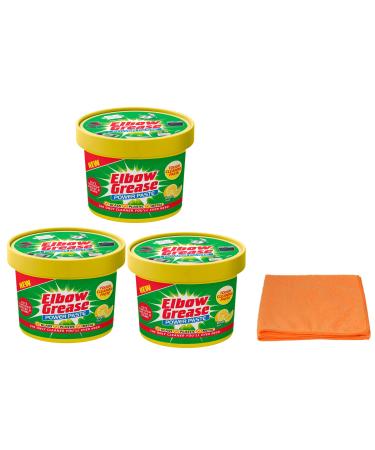 3X Elbow Grease All Purpose Power Paste 3X 350 G Powerful Cleaning Formula for Kitchen Bathroom Multi- Surfaces - with Ultra Absorbent Microfibre Cleaning Cloth 3X Elbow Grease Power Paste + Cloth